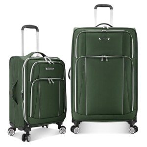 Expandable Green Spinner Luggage Set, 2 Pieces