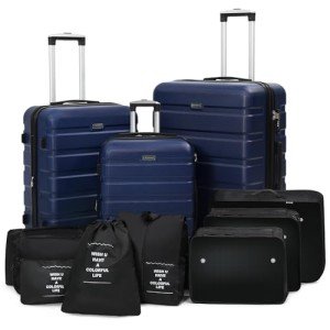 Kromax 3 Piece Expandable Hardshell Luggage Set