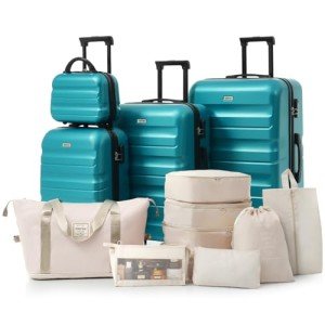 Merax 13-Piece Hardshell Luggage Set - Blue