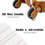 3-Piece White-Brown ABS Luggage Set with Wheels