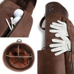 Vintage Leather Golf Bag with Shoulder Strap