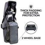 Deluxe Izzo Golf Travel Bag - Grey/Lime Case