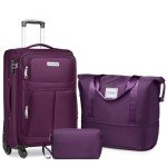 LARVENDER Expandable 3-Piece Softside Luggage Set