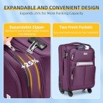 LARVENDER Expandable 3-Piece Softside Luggage Set