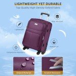 LARVENDER Expandable 3-Piece Softside Luggage Set