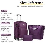 LARVENDER Expandable 3-Piece Softside Luggage Set