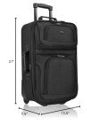 U.S. Traveler 20" Lightweight Rolling Carry On Black