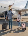 BAGSMART Expandable Carry-On Luggage with Duffle - Pink