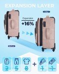 BAGSMART Expandable Carry-On Luggage with Duffle - Pink