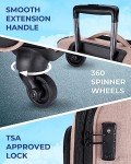 BAGSMART Expandable Carry-On Luggage with Duffle - Pink
