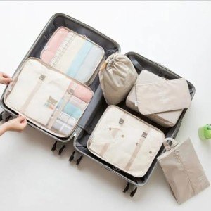 7-Piece Lightweight Packing Cubes Set with Toiletries Bag