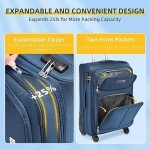 Navy Blue 5-Piece Expandable Softside Luggage Set