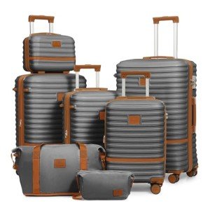 Joyway 7-Piece Hardside Luggage Set with Spinner Wheels