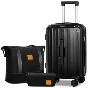 Romswi 3-Piece Lightweight Carry-On Luggage Set