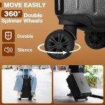 Romswi 3-Piece Lightweight Carry-On Luggage Set