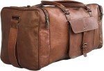 Brown Leather Duffel Bag for Travel & Gym