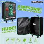 Minecraft Kids Rolling Suitcase - Creeper Design