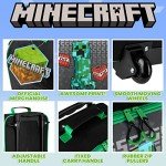 Minecraft Kids Rolling Suitcase - Creeper Design