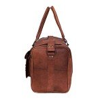 Brown Leather Duffel Bag for Travel & Gym