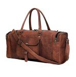 Brown Leather Duffel Bag for Travel & Gym