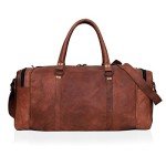 Brown Leather Duffel Bag for Travel & Gym