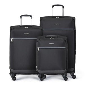 Amazon Basics Softside 3-Piece Luggage Set - Black