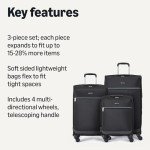 Amazon Basics Softside 3-Piece Luggage Set - Black