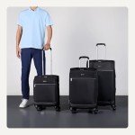 Amazon Basics Softside 3-Piece Luggage Set - Black