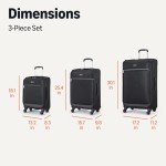 Amazon Basics Softside 3-Piece Luggage Set - Black