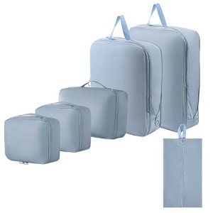 Lightweight 6-Piece Travel Organizer Set - Light Blue