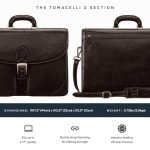 Men's Luxury Leather Large Briefcase - Dark Brown