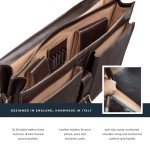 Men's Luxury Leather Large Briefcase - Dark Brown