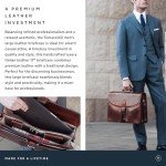Men's Luxury Leather Large Briefcase - Dark Brown