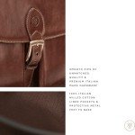 Men's Luxury Leather Large Briefcase - Dark Brown