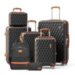 7-Piece Hard Shell Luggage Set with Backpacks