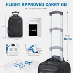 Ponhog 15.6" Rolling Laptop Backpack - Black