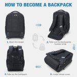 Ponhog 15.6" Rolling Laptop Backpack - Black