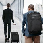 Ponhog 15.6" Rolling Laptop Backpack - Black