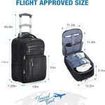 Ponhog 15.6" Rolling Laptop Backpack - Black