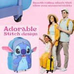 Disney Stitch Kids Foldable Wheeled Suitcase - 17