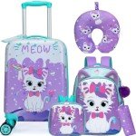 Cute Cat Kids' 5-Piece Luggage Set