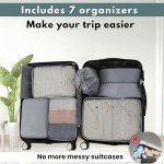 7-Piece Waterproof Packing Cubes Set - Gray