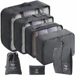 Black Packing Cubes Set for Travel Organization