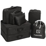 7-Piece Packing Cube Set for Travel (Black)