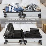7-Piece Packing Cube Set for Travel (Black)