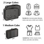 7-Piece Packing Cube Set for Travel (Black)