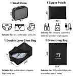 7-Piece Packing Cube Set for Travel (Black)