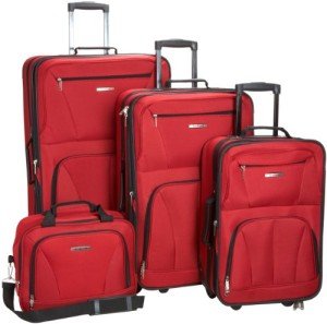 Rockland Journey 4-Piece Expandable Luggage Set - Red