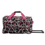 Pink Giraffe 22-Inch Rolling Duffel Bag