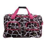 Pink Giraffe 22-Inch Rolling Duffel Bag